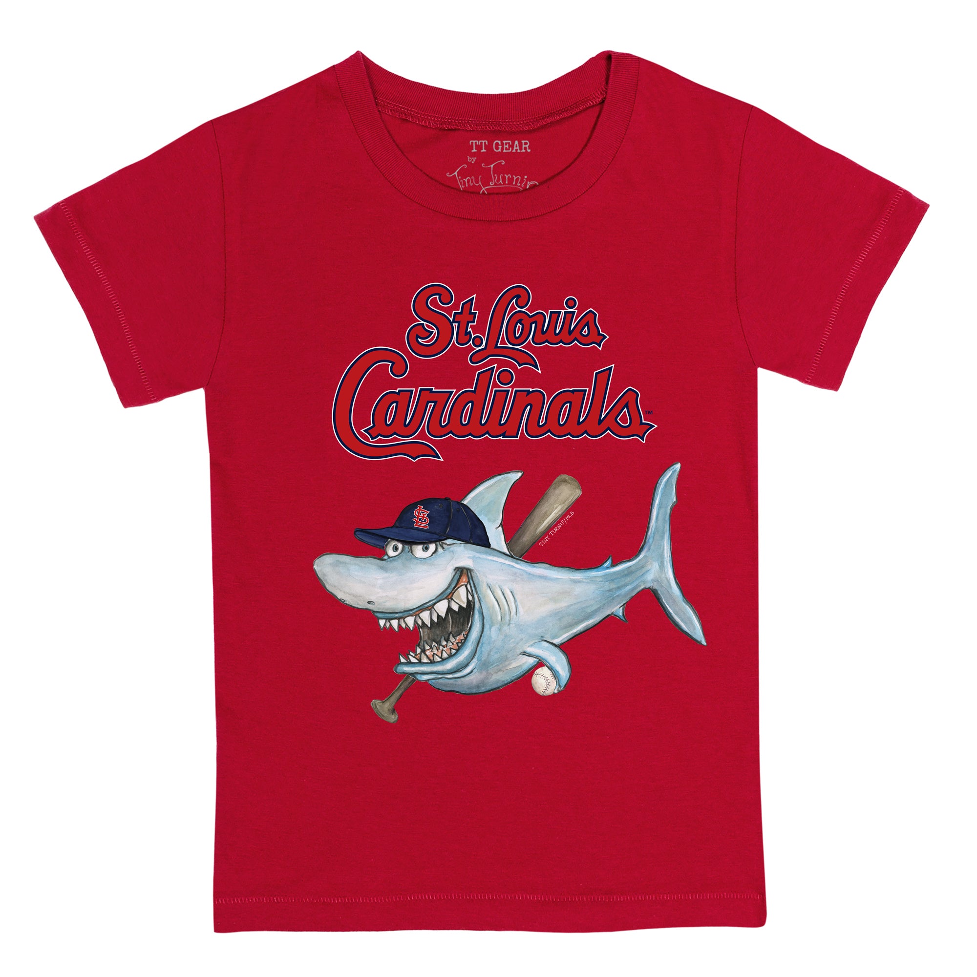 Infant Tiny Turnip White St. Louis Cardinals Shark Team T-Shirt