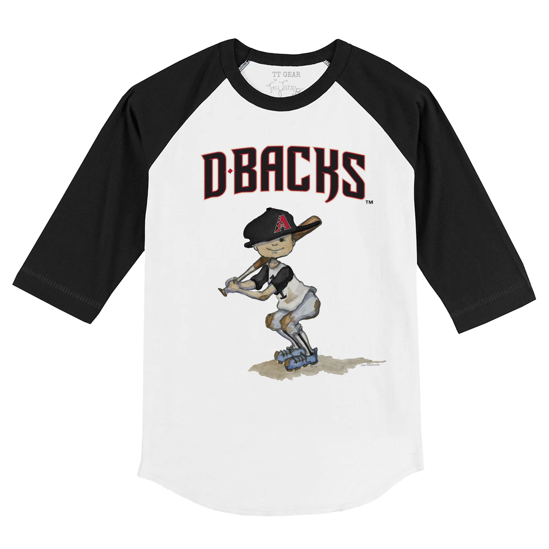 Arizona Diamondbacks Slugger 3/4 Black Sleeve Raglan