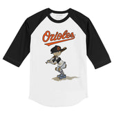 Baltimore Orioles Slugger 3/4 Black Sleeve Raglan