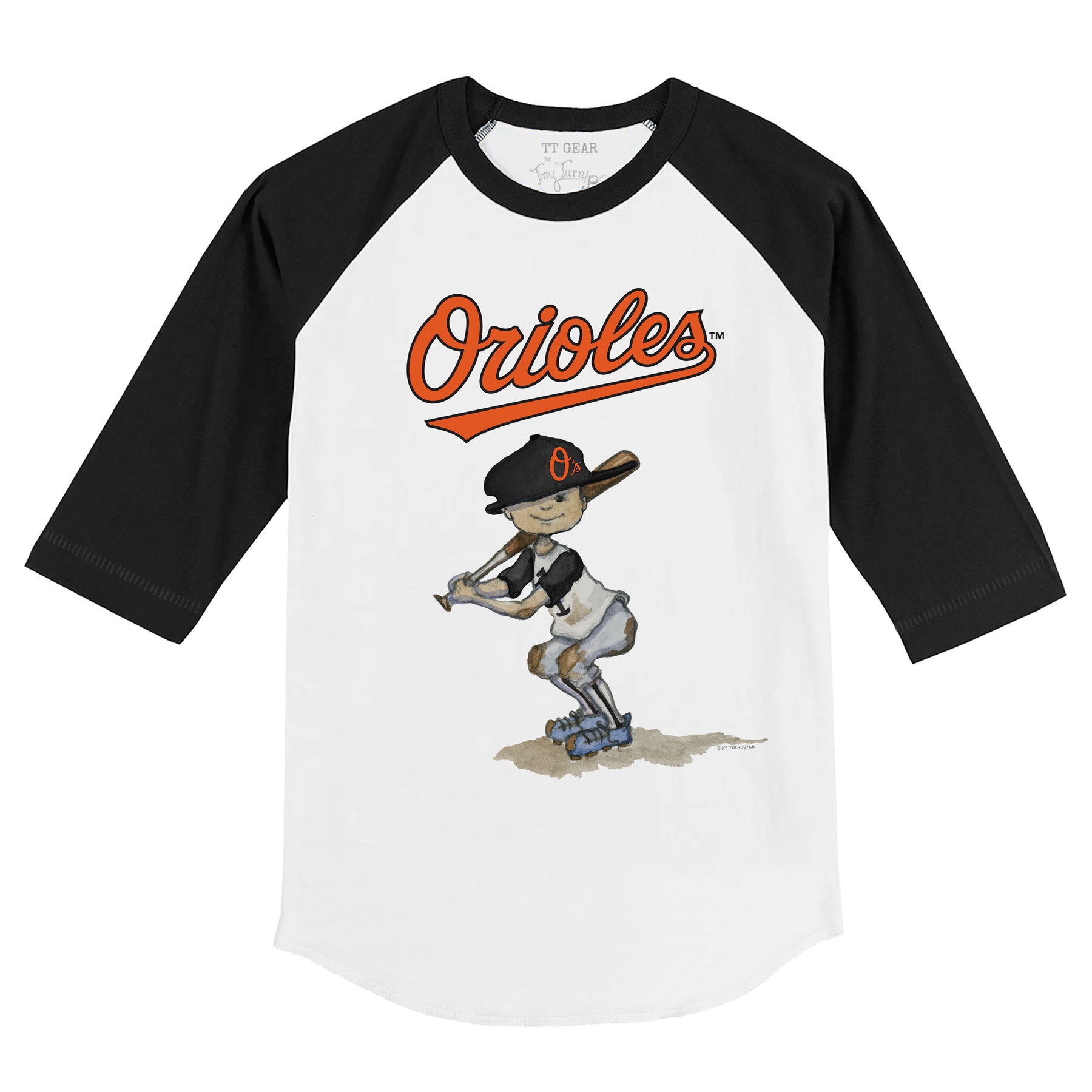Baltimore Orioles Slugger 3/4 Black Sleeve Raglan