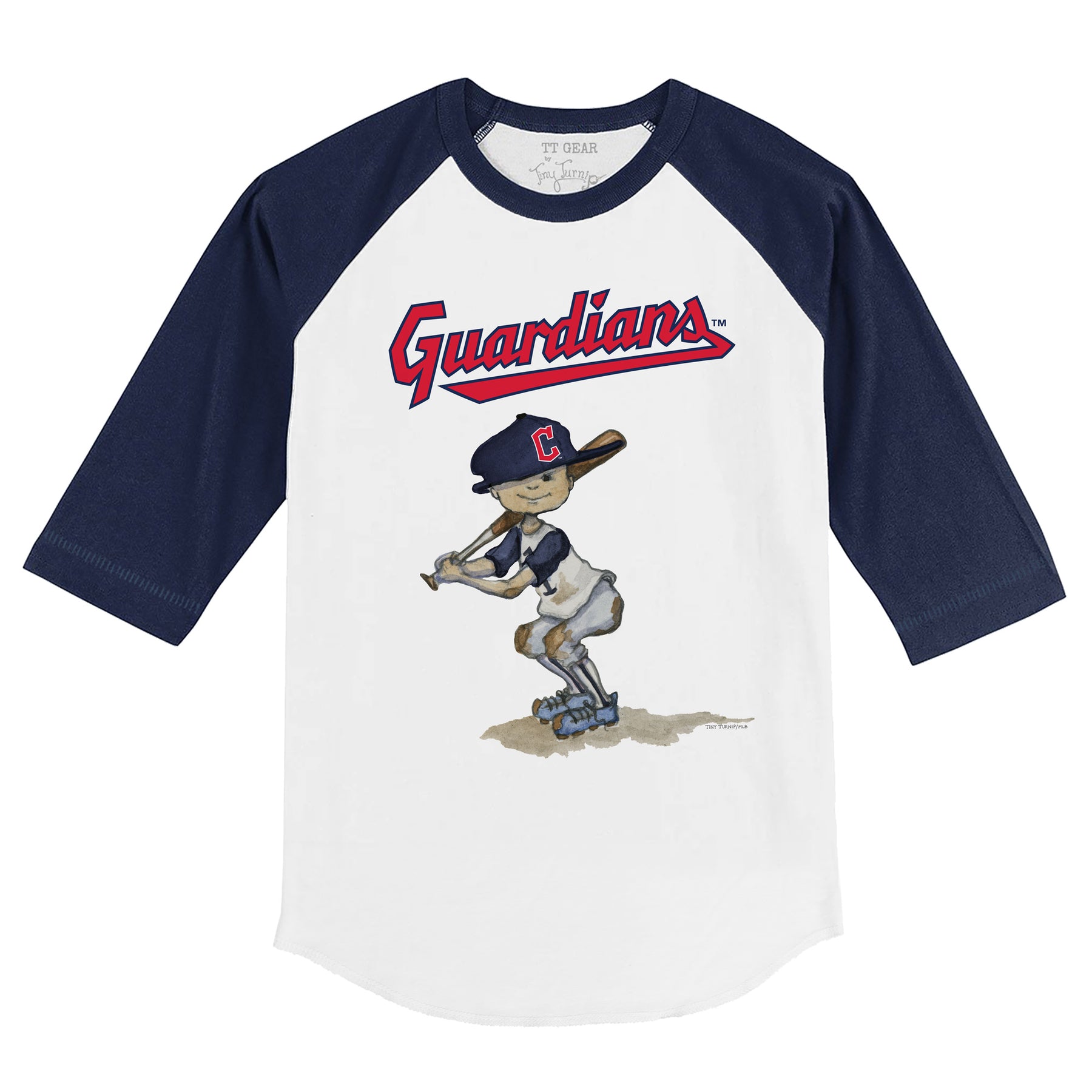Cleveland Guardians Slugger 3/4 Navy Blue Sleeve Raglan
