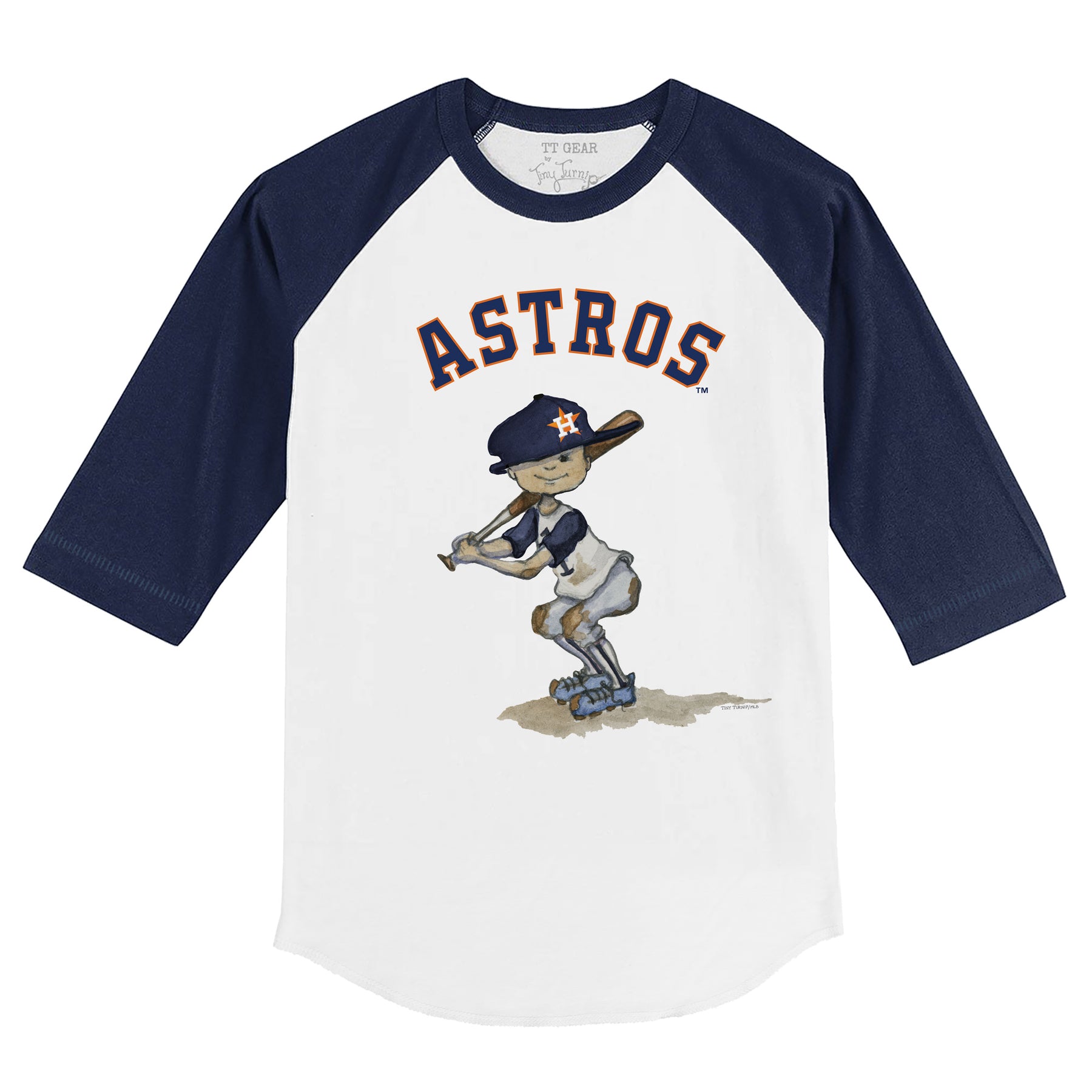 Houston Astros Slugger 3/4 Navy Blue Sleeve Raglan