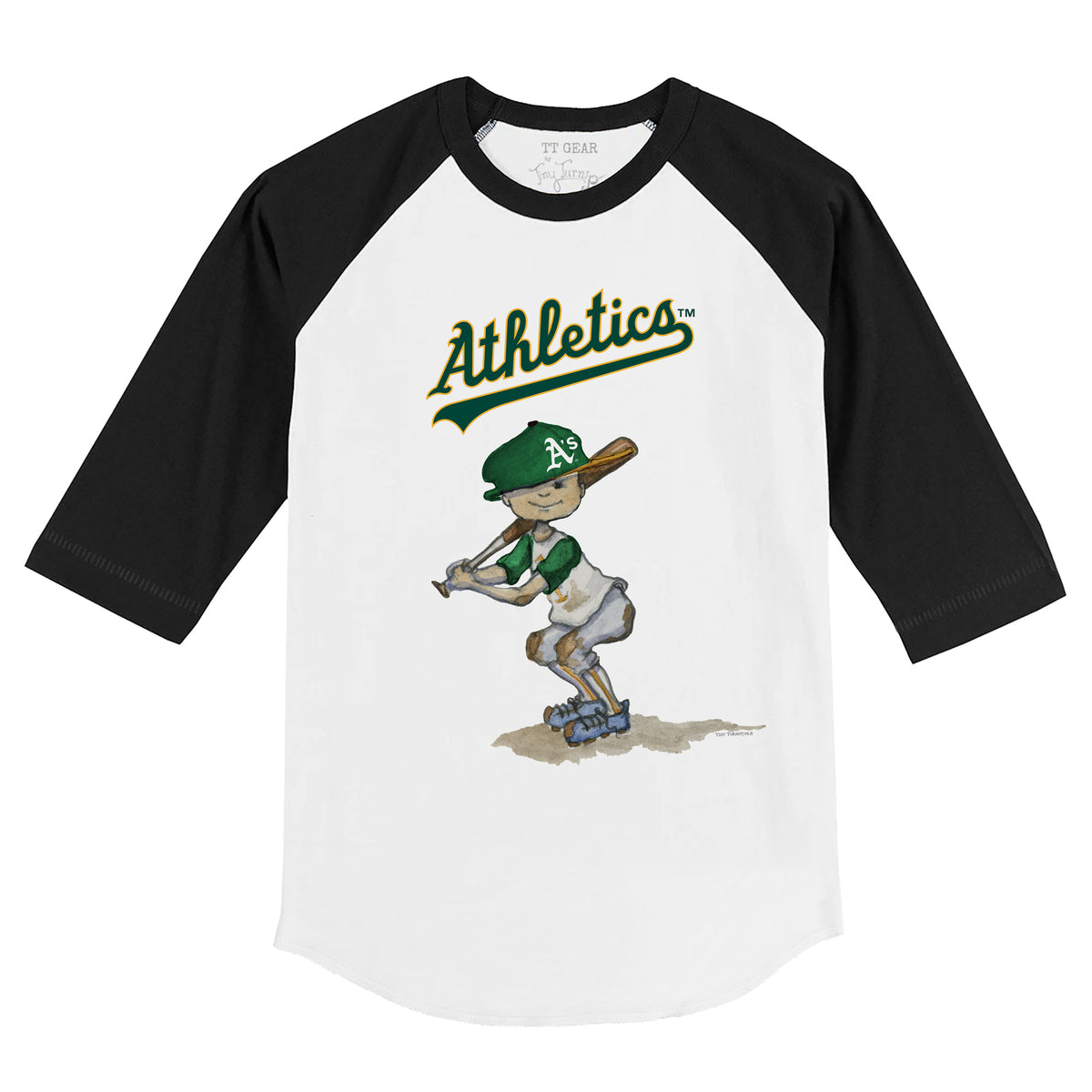 Oakland Athletics Slugger 3/4 Black Sleeve Raglan