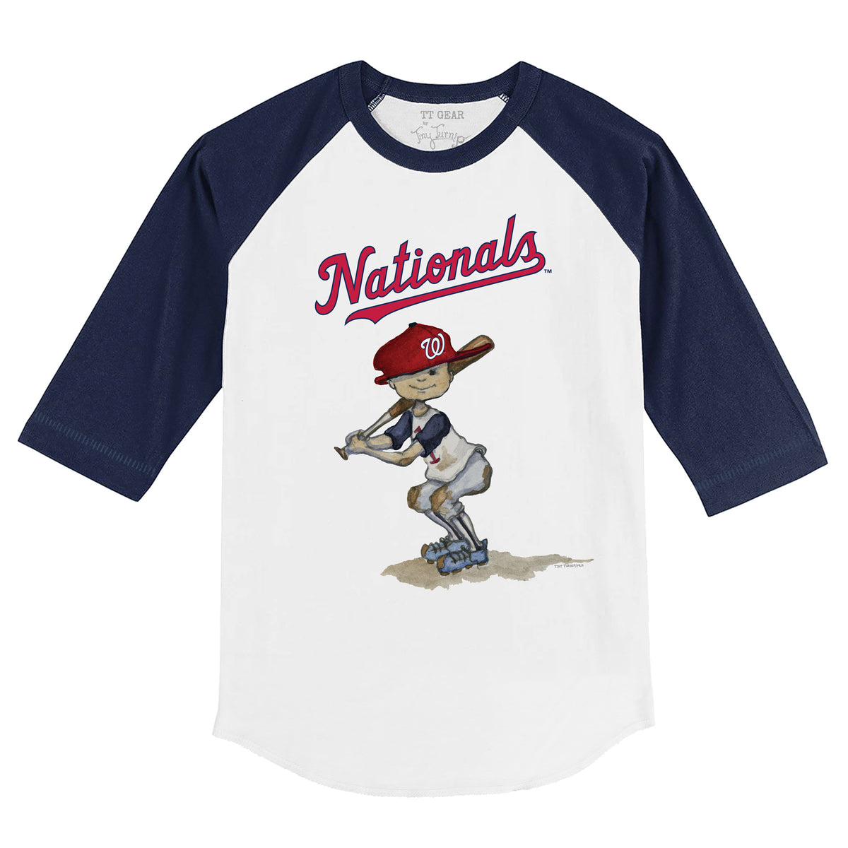 Washington Nationals Slugger 3/4 Navy Blue Sleeve Raglan