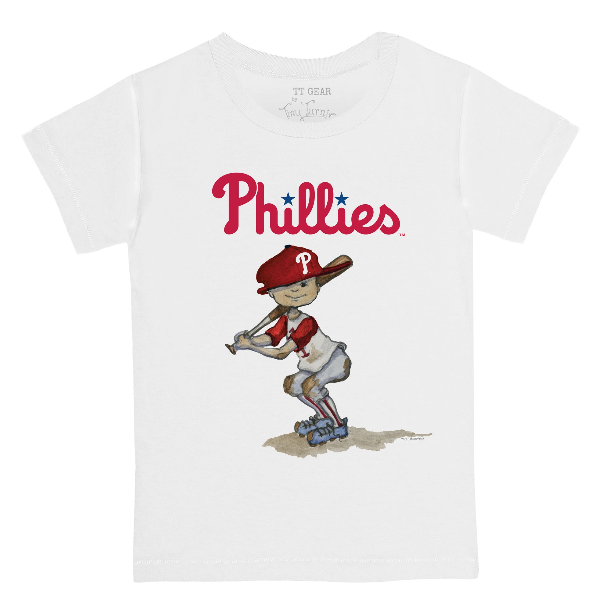 Youth Tiny Turnip White/Black Philadelphia Phillies Stacked Raglan