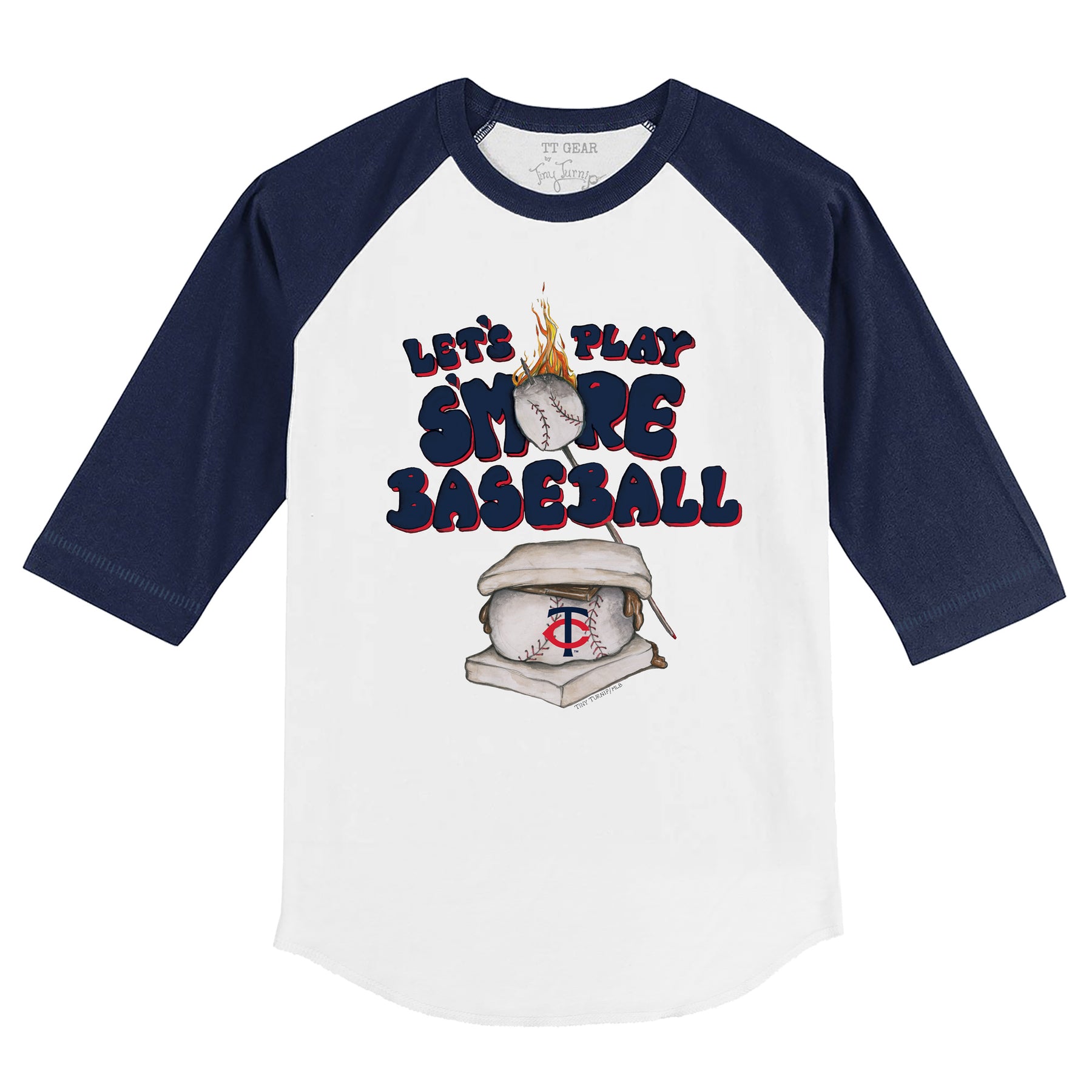 Minnesota Twins S'mores 3/4 Navy Blue Sleeve Raglan