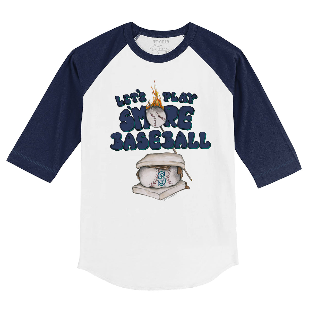 Seattle Mariners S'mores 3/4 Navy Blue Sleeve Raglan