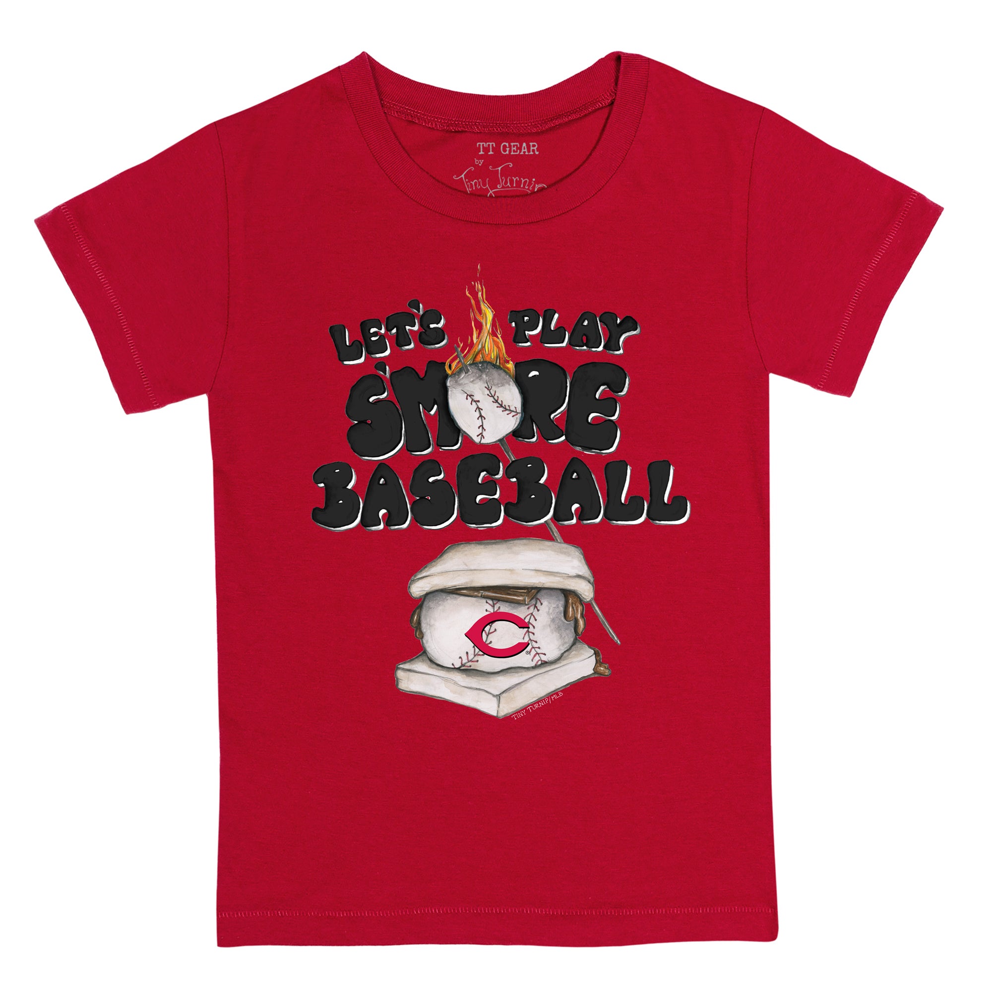 Youth Tiny Turnip White Cincinnati Reds Triple Scoop T-Shirt 