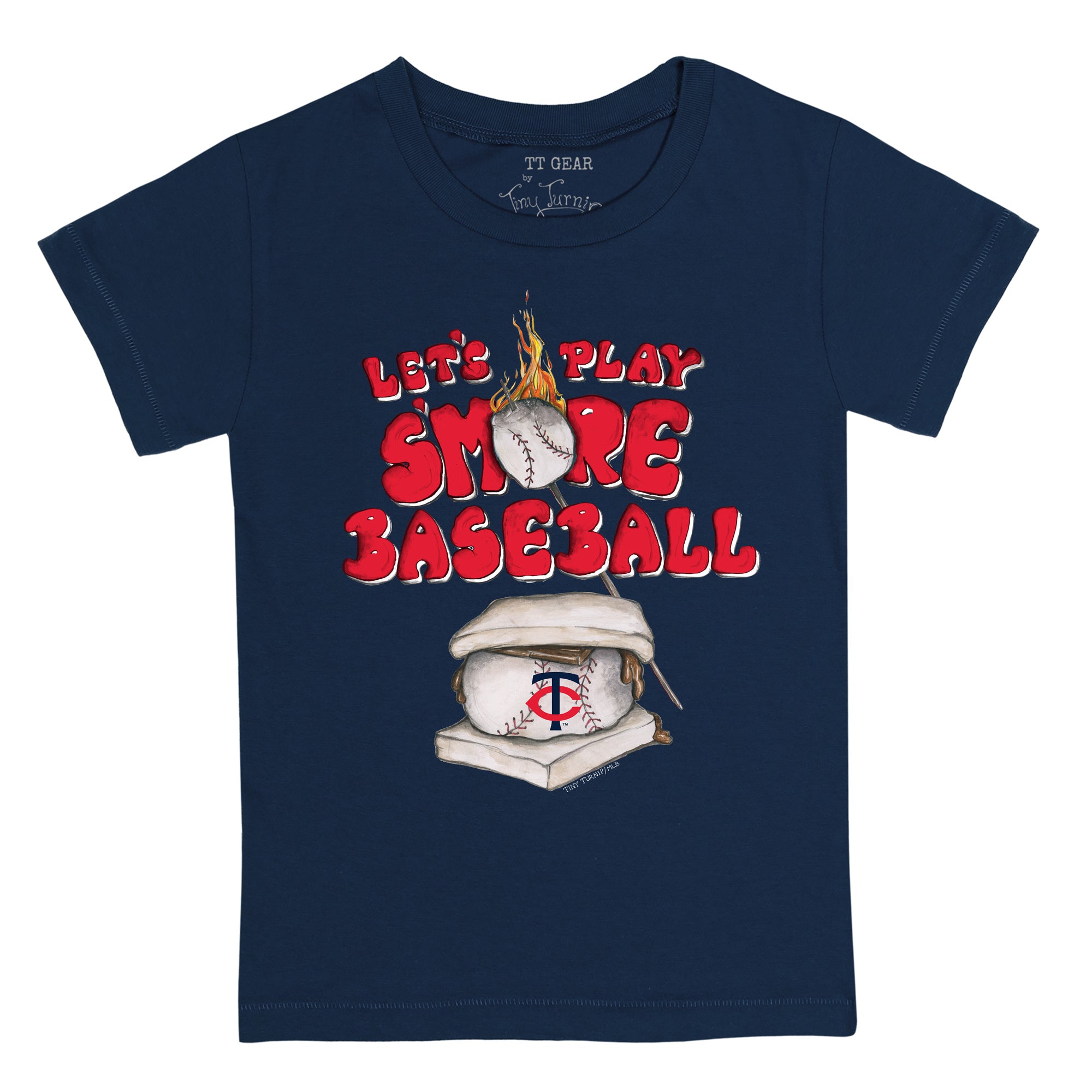 Toddler Tiny Turnip Navy Houston Astros Baseball Pow T-Shirt Size:3T