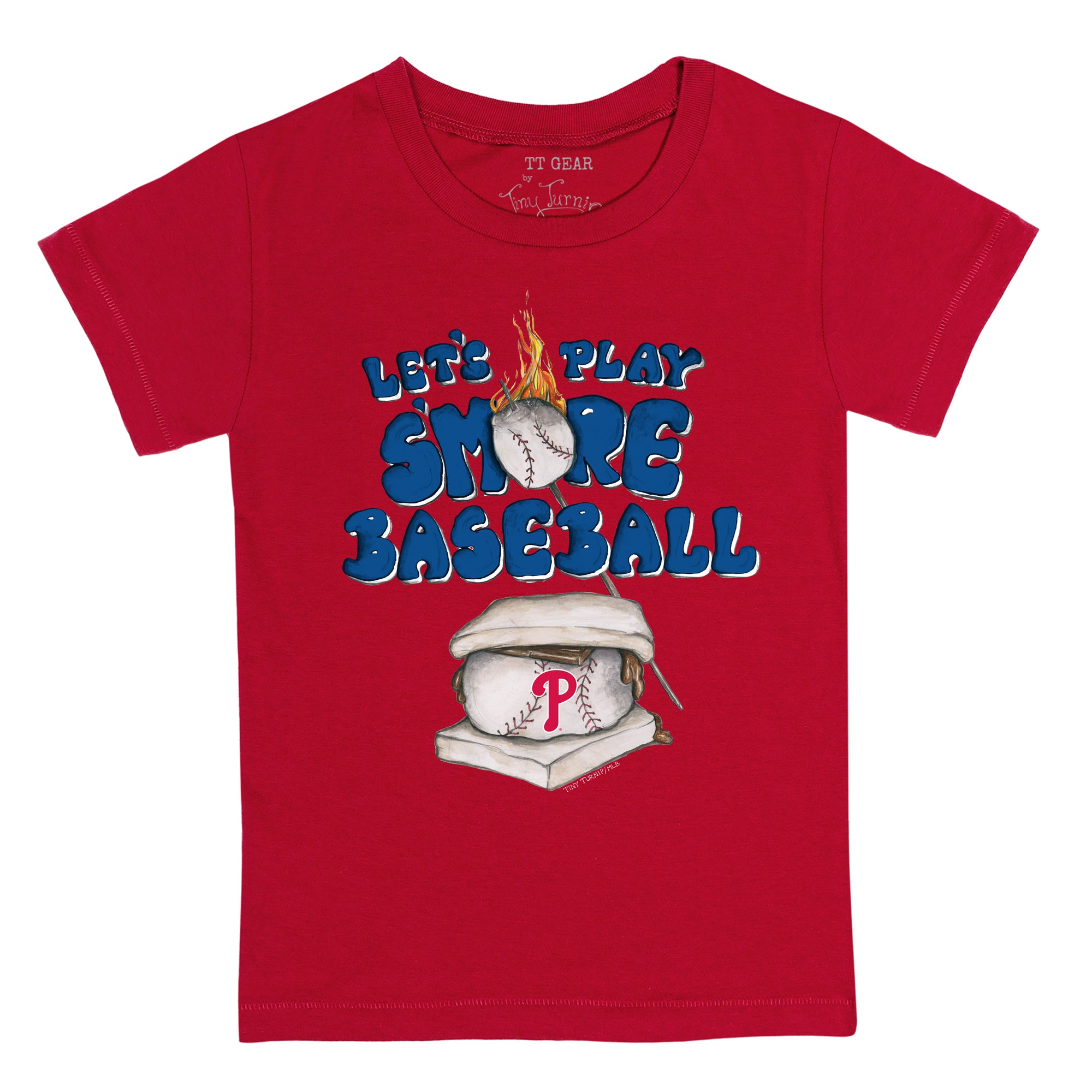Youth Tiny Turnip Red Philadelphia Phillies I Love Mom T-Shirt Size: Large
