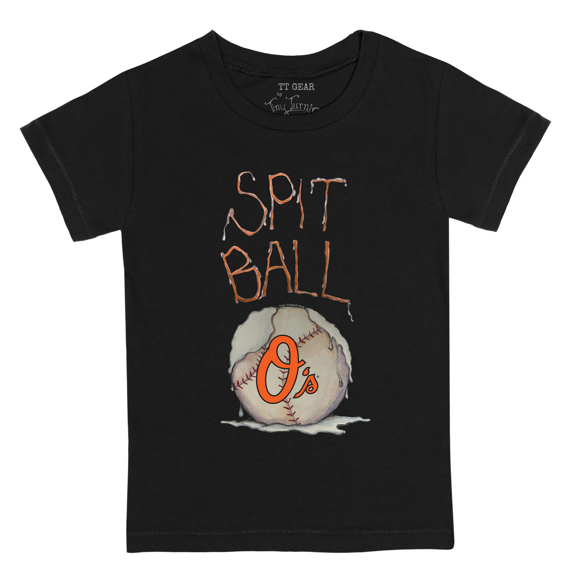 Toddler Tiny Turnip White/Black Baltimore Orioles Spit Ball 3/4-Sleeve Raglan T-Shirt Size: 4T