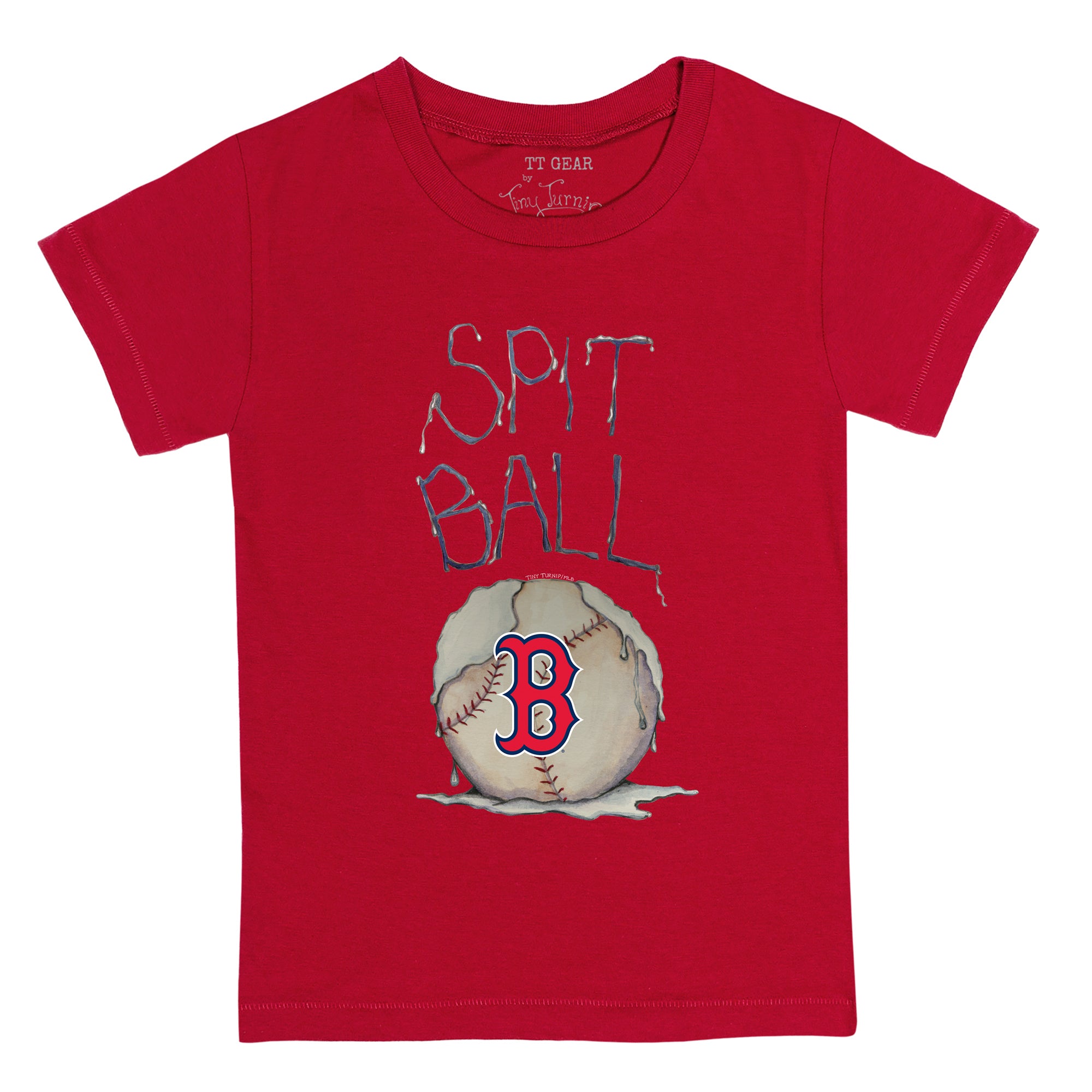 Infant Tiny Turnip White Boston Red Sox Spit Ball T-Shirt
