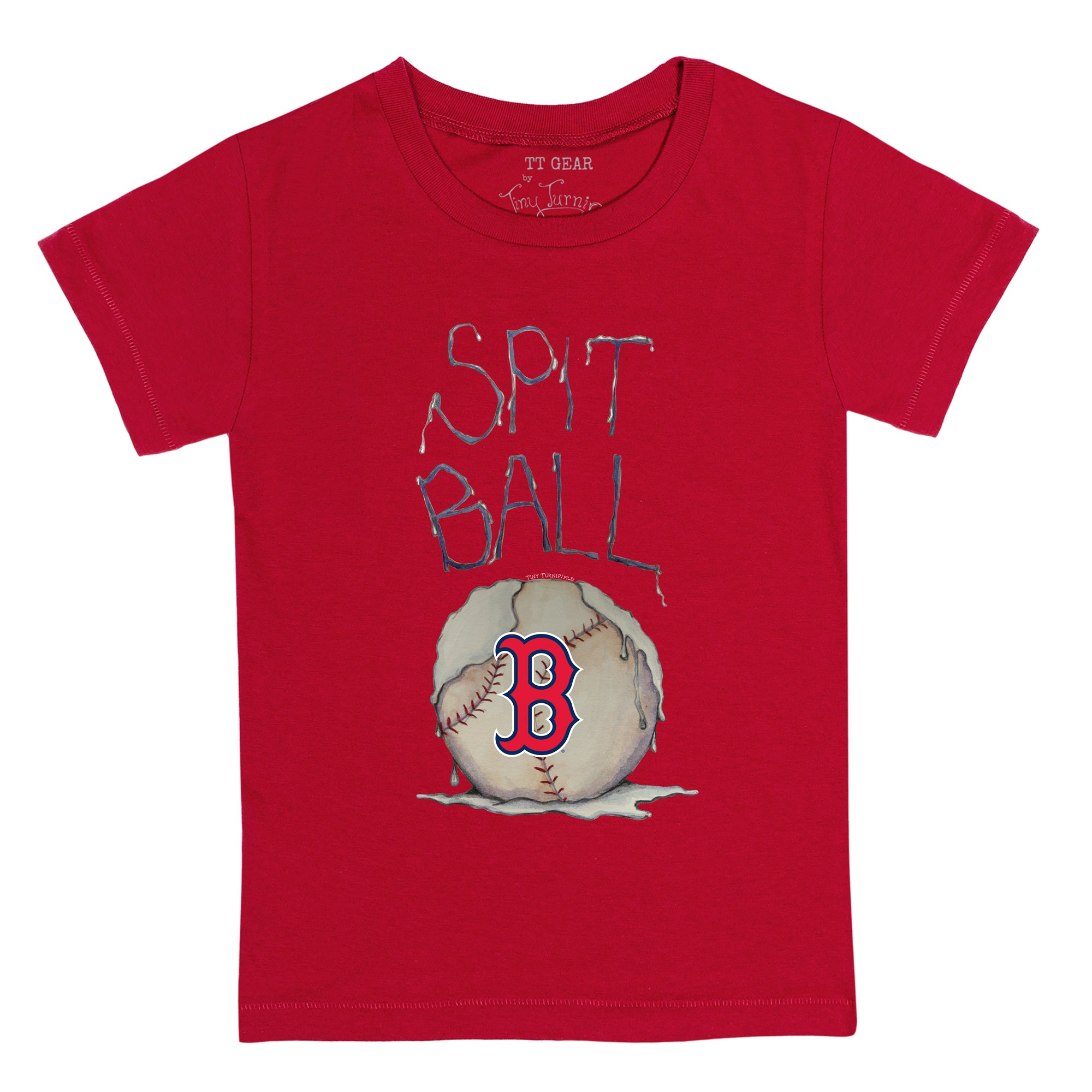 Boston Red Sox Tiny Turnip Youth Spit Ball T-Shirt - White