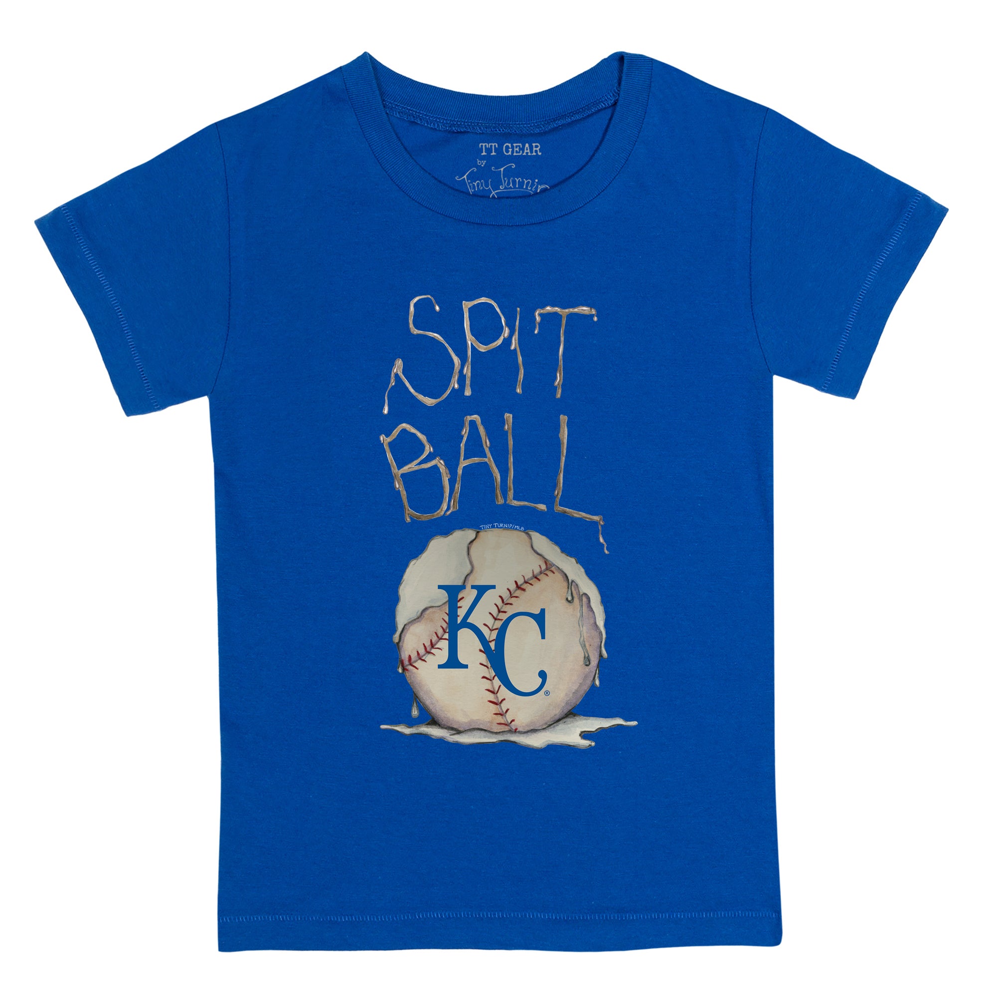 Kansas City Royals Tiny Turnip Unisex Triple Scoop 3/4-Sleeve Raglan T-Shirt  - White/Royal