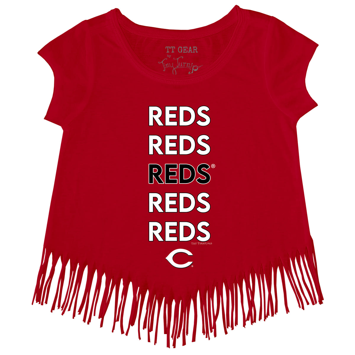 Cincinnati Reds Stacked Fringe Tee