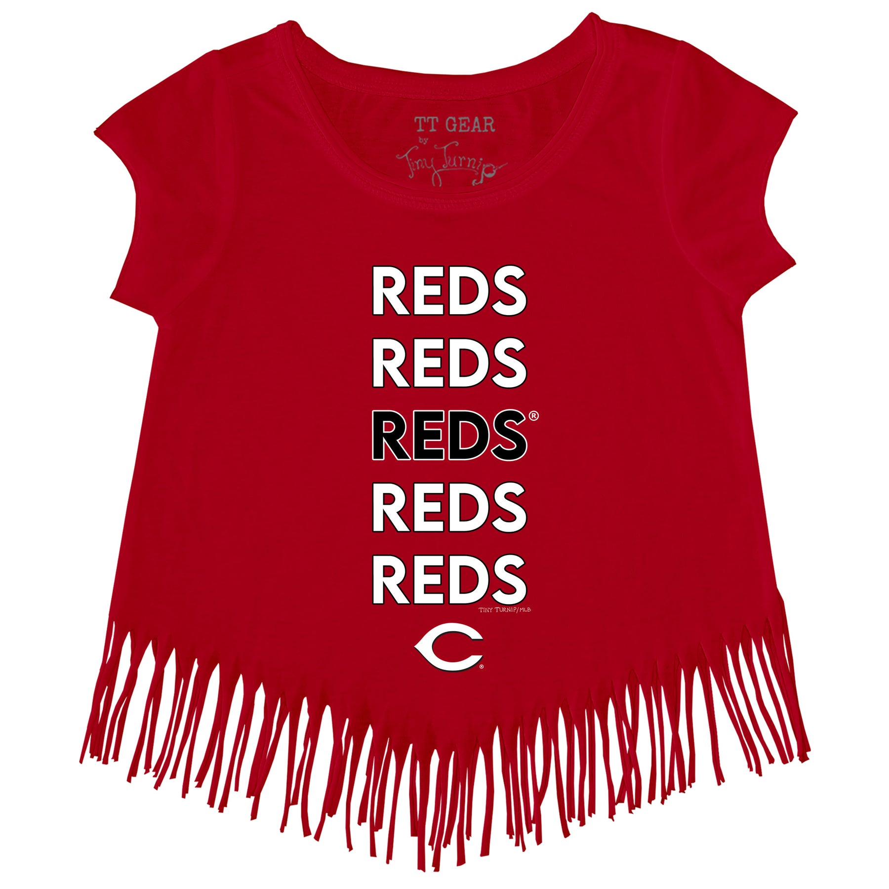 Cincinnati Reds Stacked Fringe Tee
