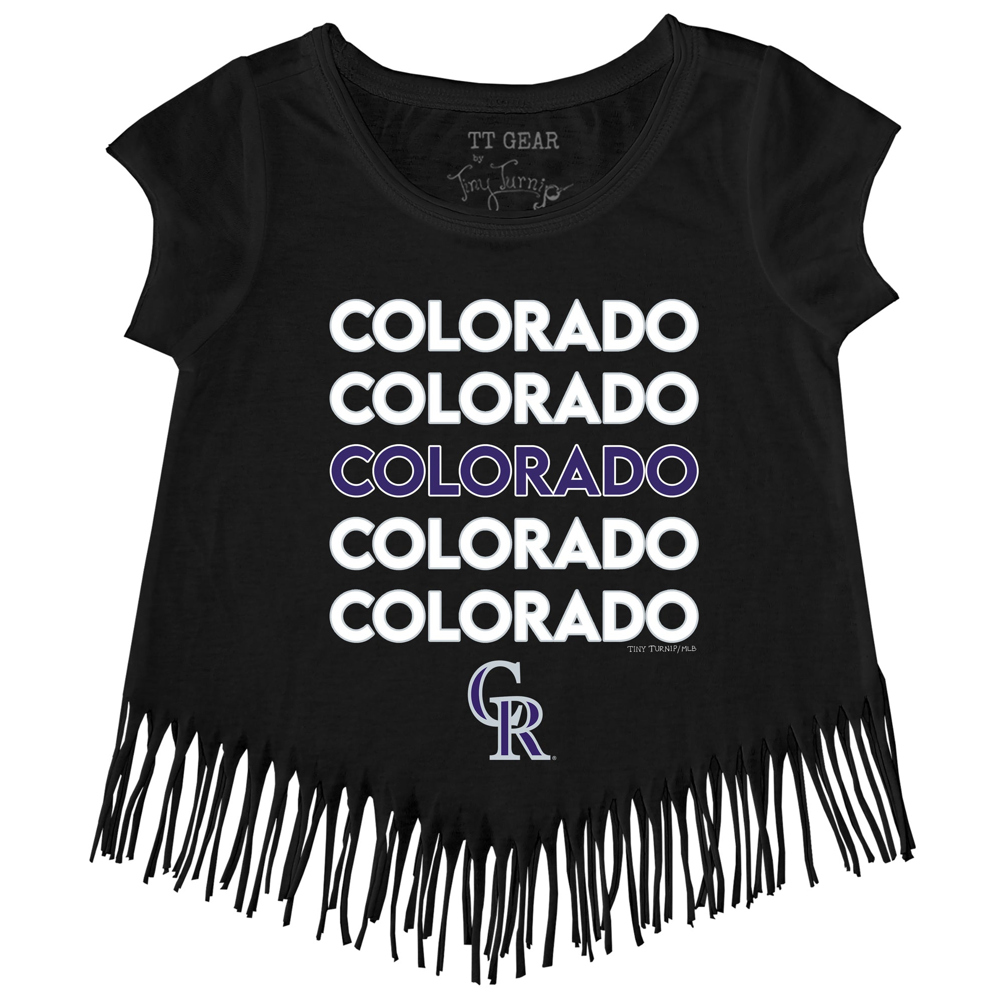 Colorado Rockies Tiny Turnip Women's Stacked T-Shirt - White in 2023