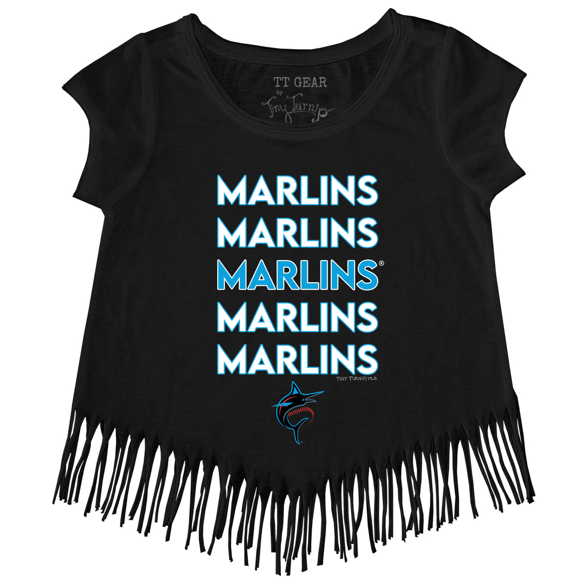Miami Marlins Stacked Fringe Tee