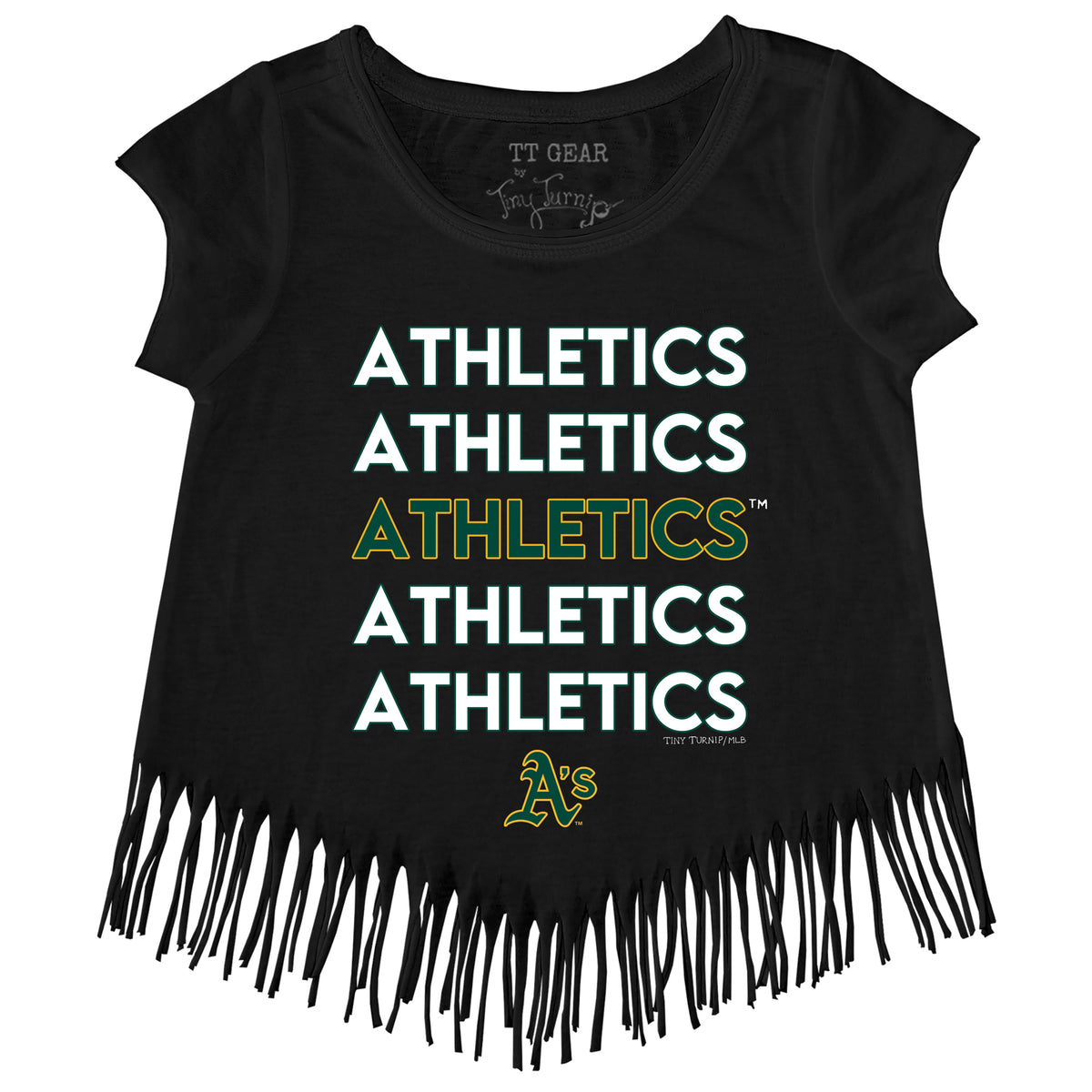 Oakland Athletics Stacked Fringe Tee