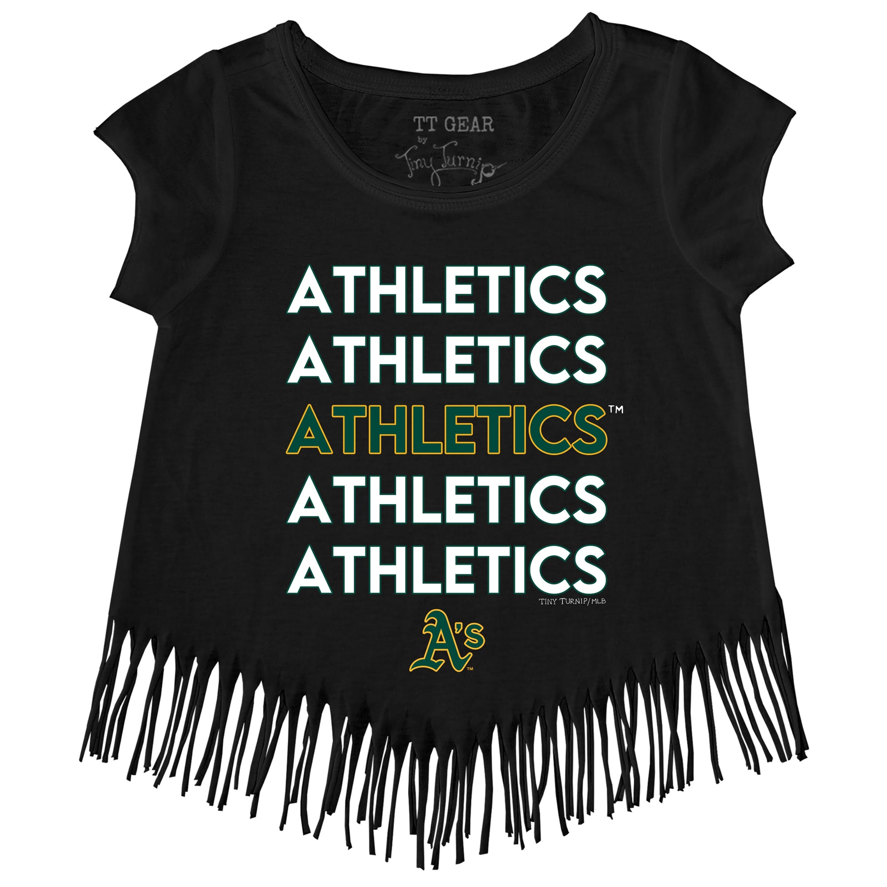 Oakland Athletics Stacked Fringe Tee