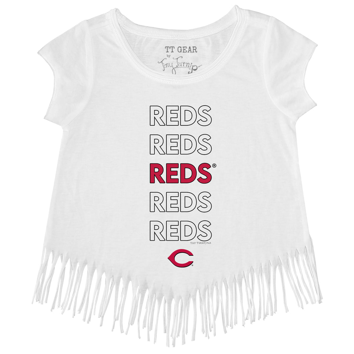 Cincinnati Reds Stacked Fringe Tee