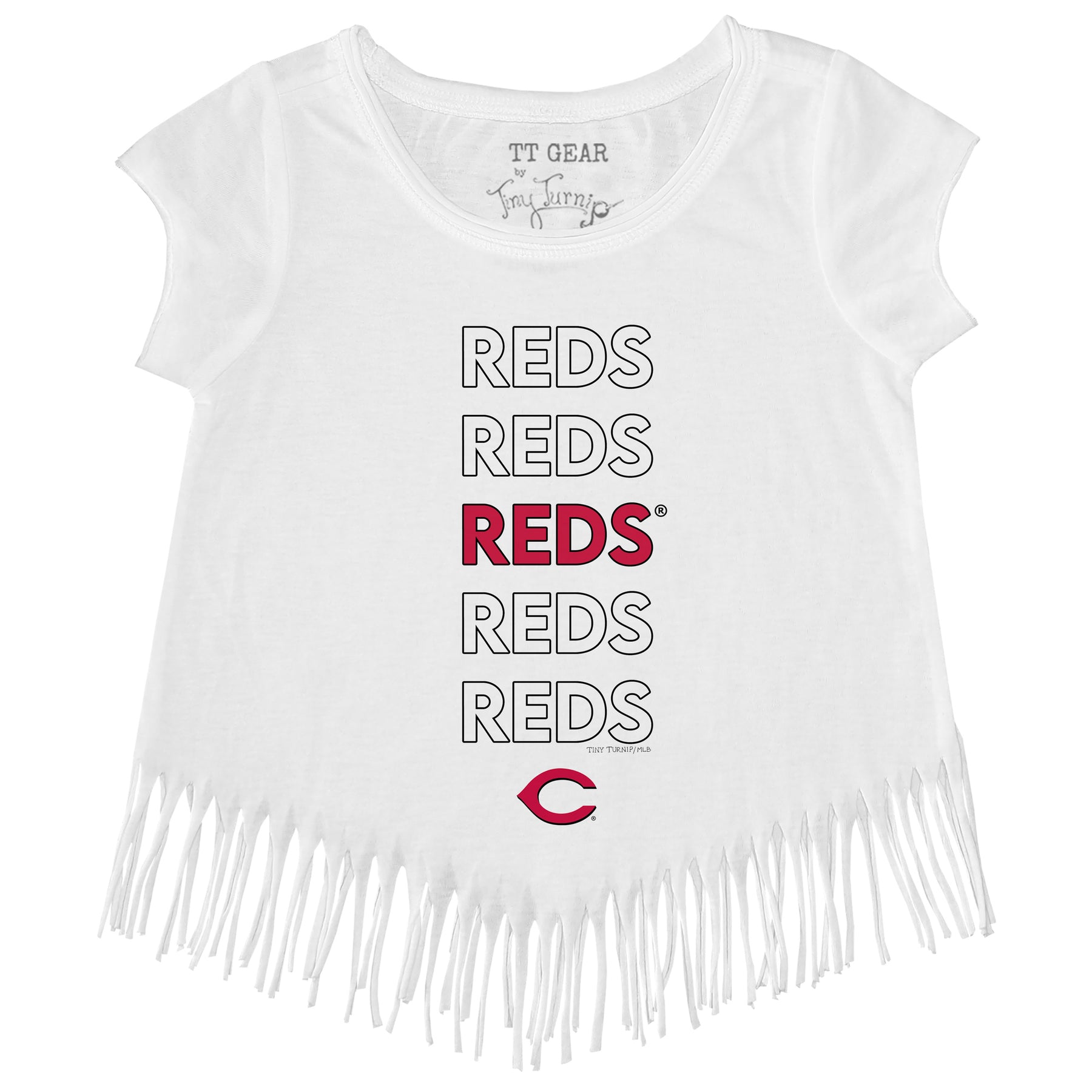 Cincinnati Reds Stacked Fringe Tee