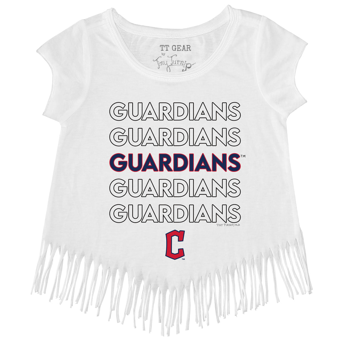 Cleveland Guardians Stacked Fringe Tee
