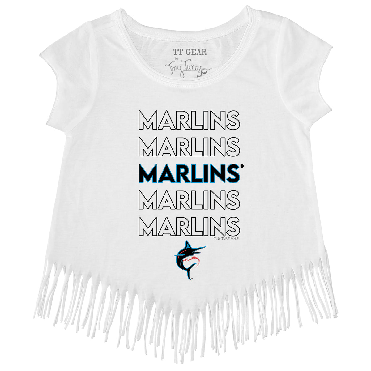 Miami Marlins Stacked Fringe Tee