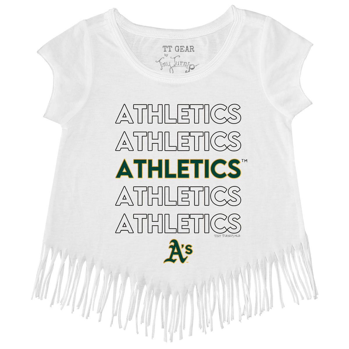 Oakland Athletics Stacked Fringe Tee