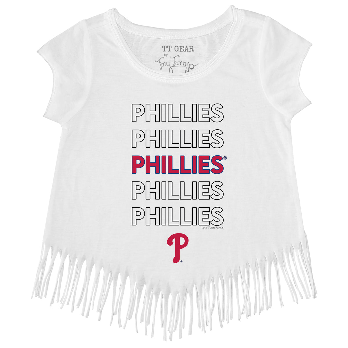 Philadelphia Phillies Stacked Fringe Tee