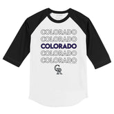 Colorado Rockies Stacked 3/4 Black Sleeve Raglan