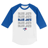 Toronto Blue Jays Stacked 3/4 Royal Blue Sleeve Raglan