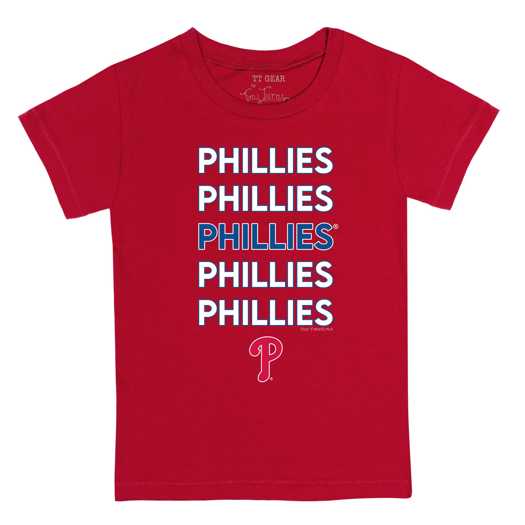 Youth Tiny Turnip White Philadelphia Phillies Stacked T-Shirt Size: Large