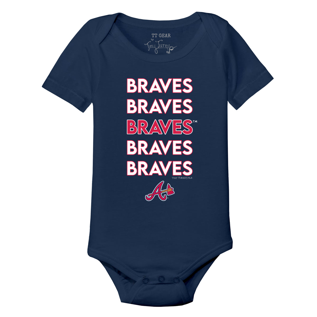 Atlanta Braves Stacked Short Sleeve Snapper