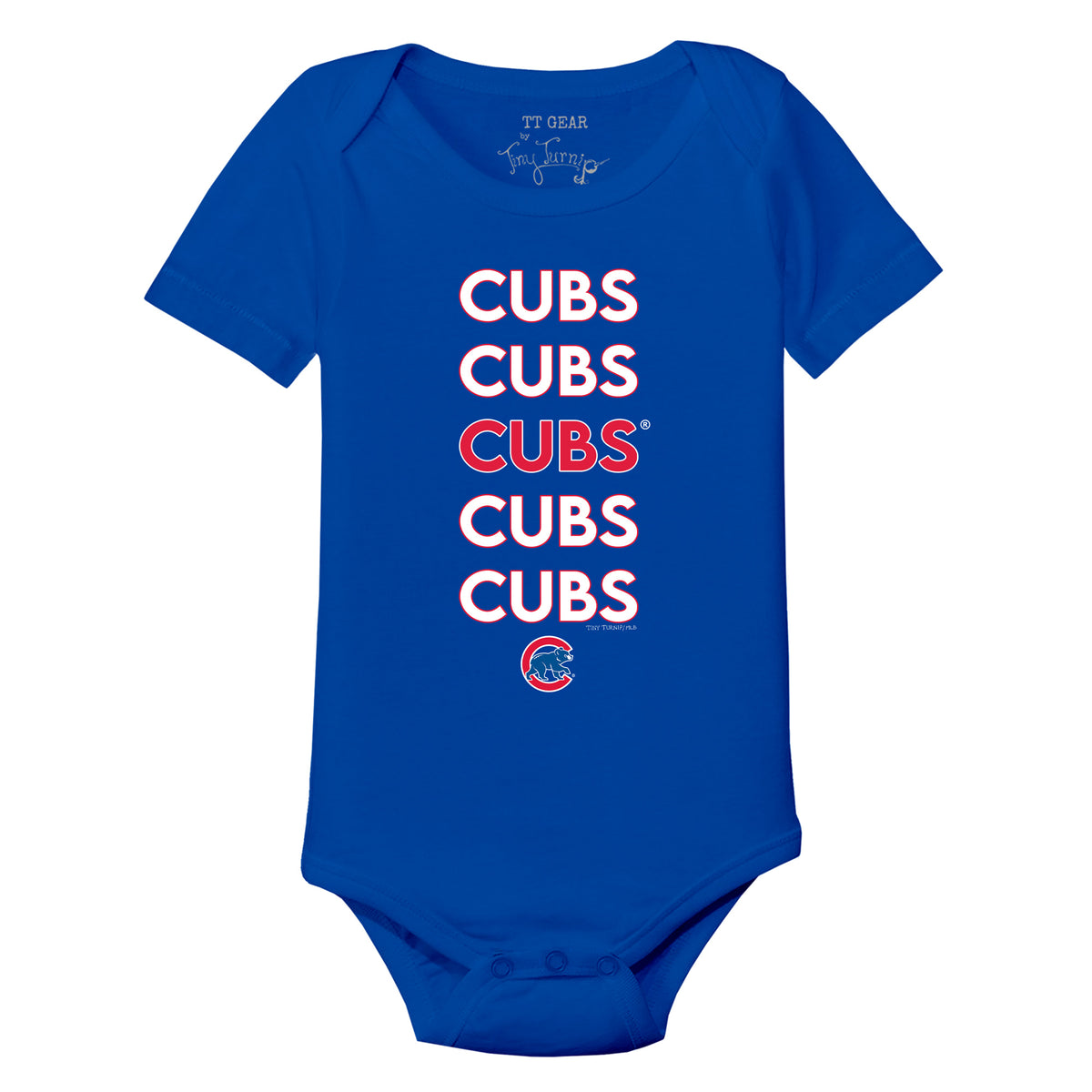 Chicago Cubs Stacked Short Sleeve Snapper