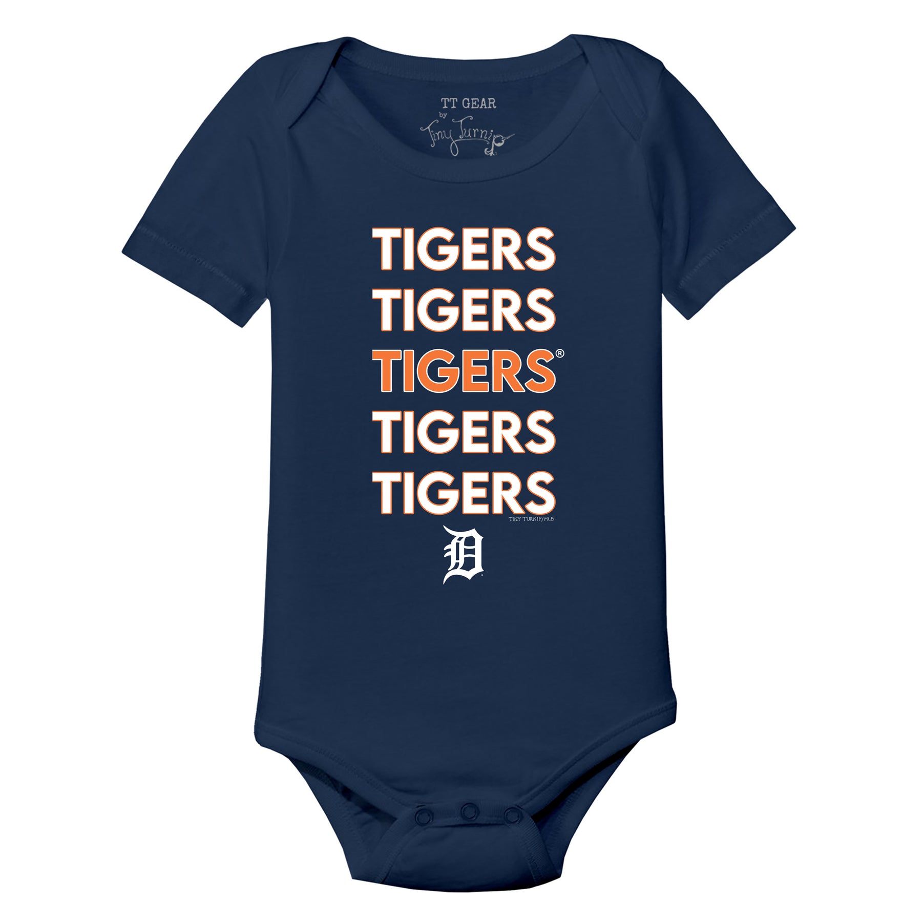 Detroit Tigers Stacked Short Sleeve Snapper