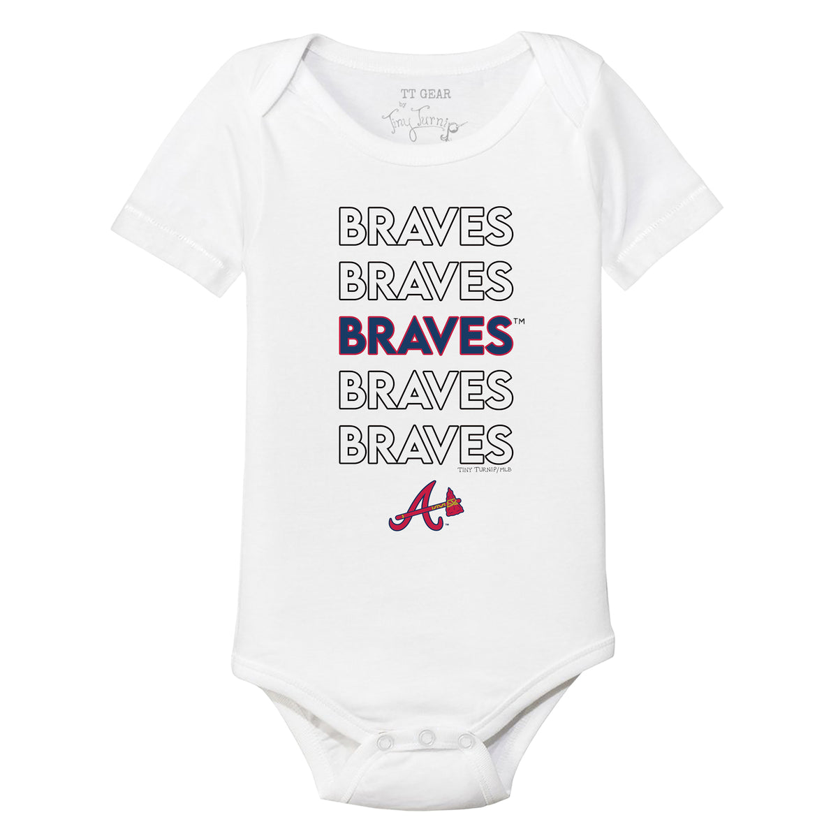Atlanta Braves Stacked Short Sleeve Snapper