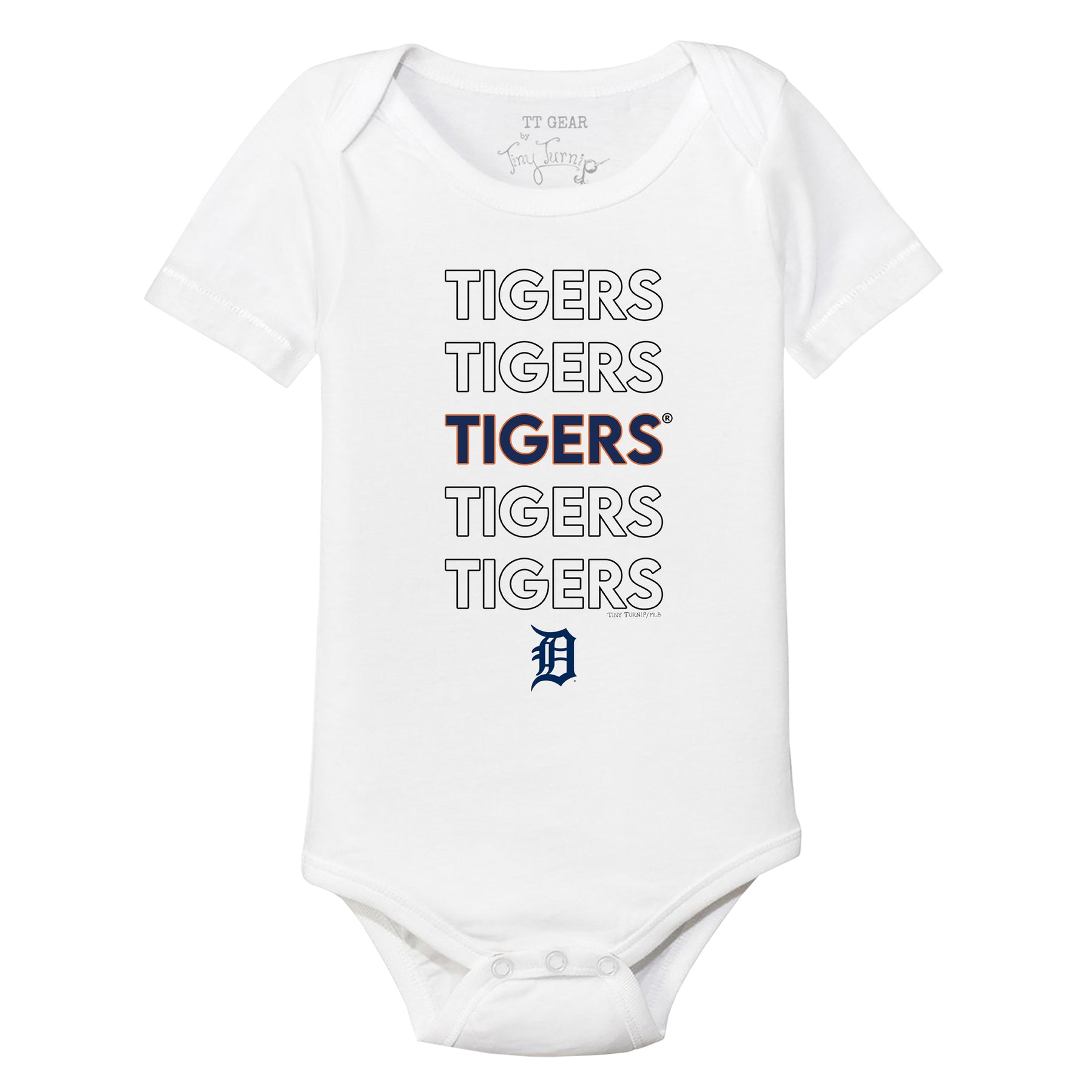 Detroit Tigers Stacked Short Sleeve Snapper