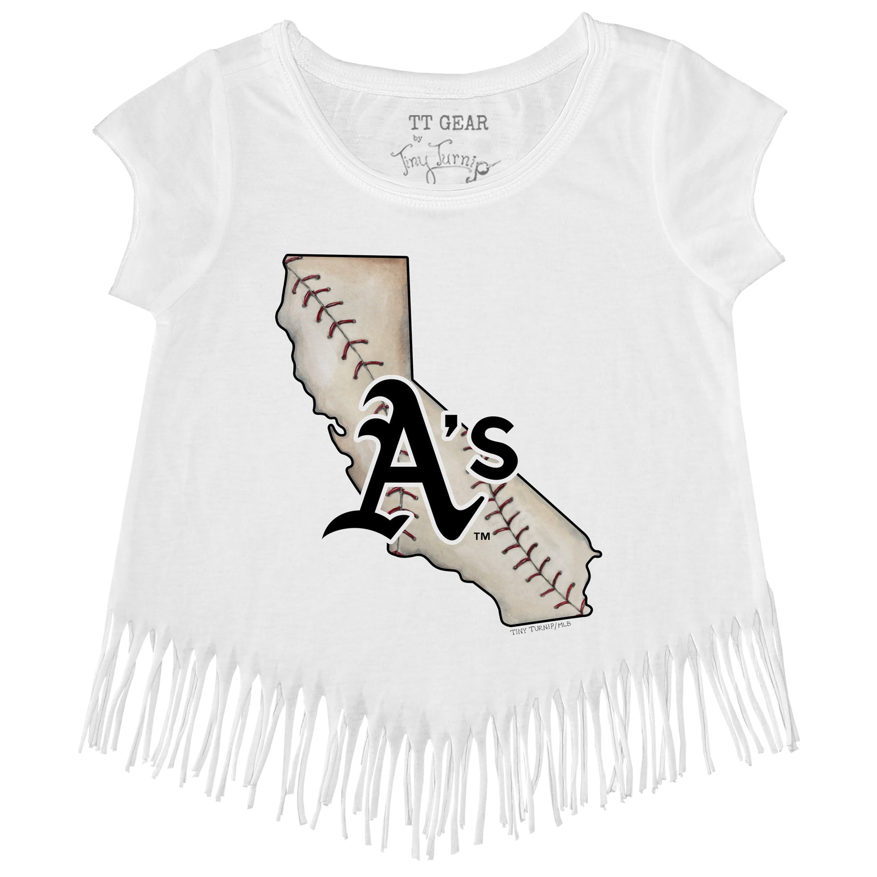 Oakland Athletics State Outline Fringe Tee