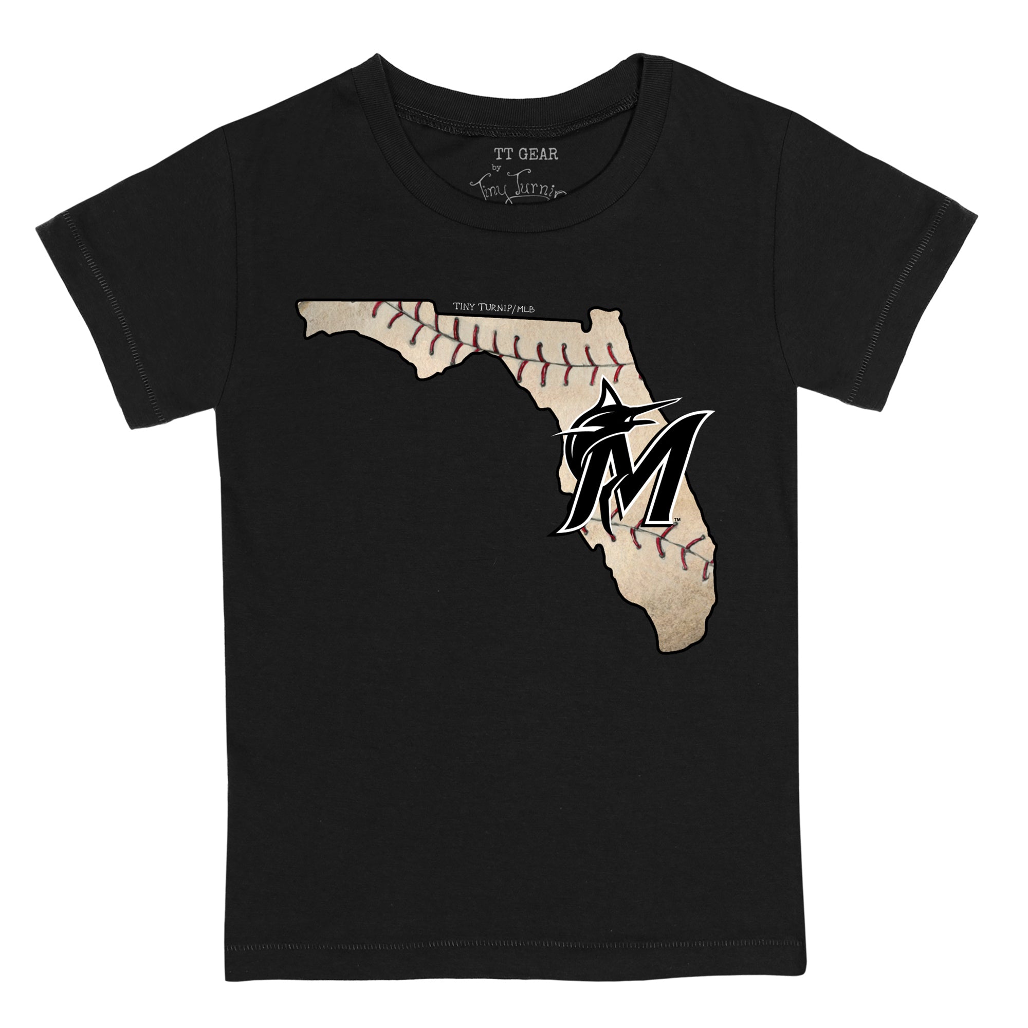 Women's Tiny Turnip White Miami Marlins James T-Shirt