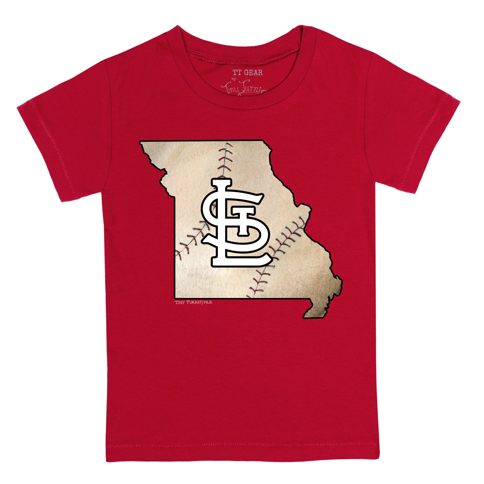 Women's Tiny Turnip White St. Louis Cardinals State Outline T