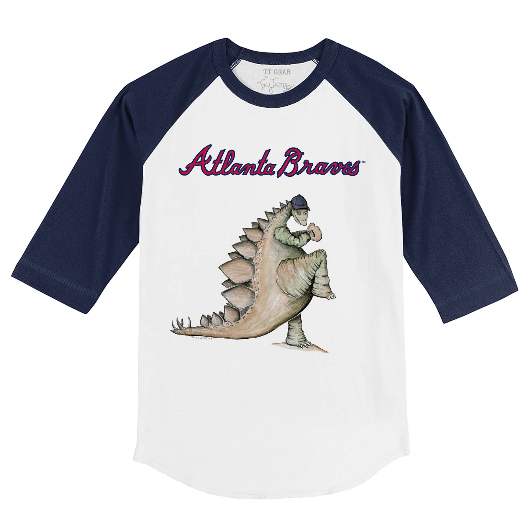 Atlanta Braves Stega 3/4 Navy Blue Sleeve Raglan