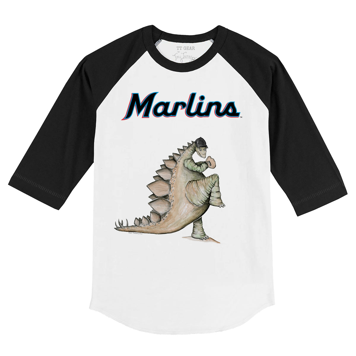 Miami Marlins Stega 3/4 Black Sleeve Raglan