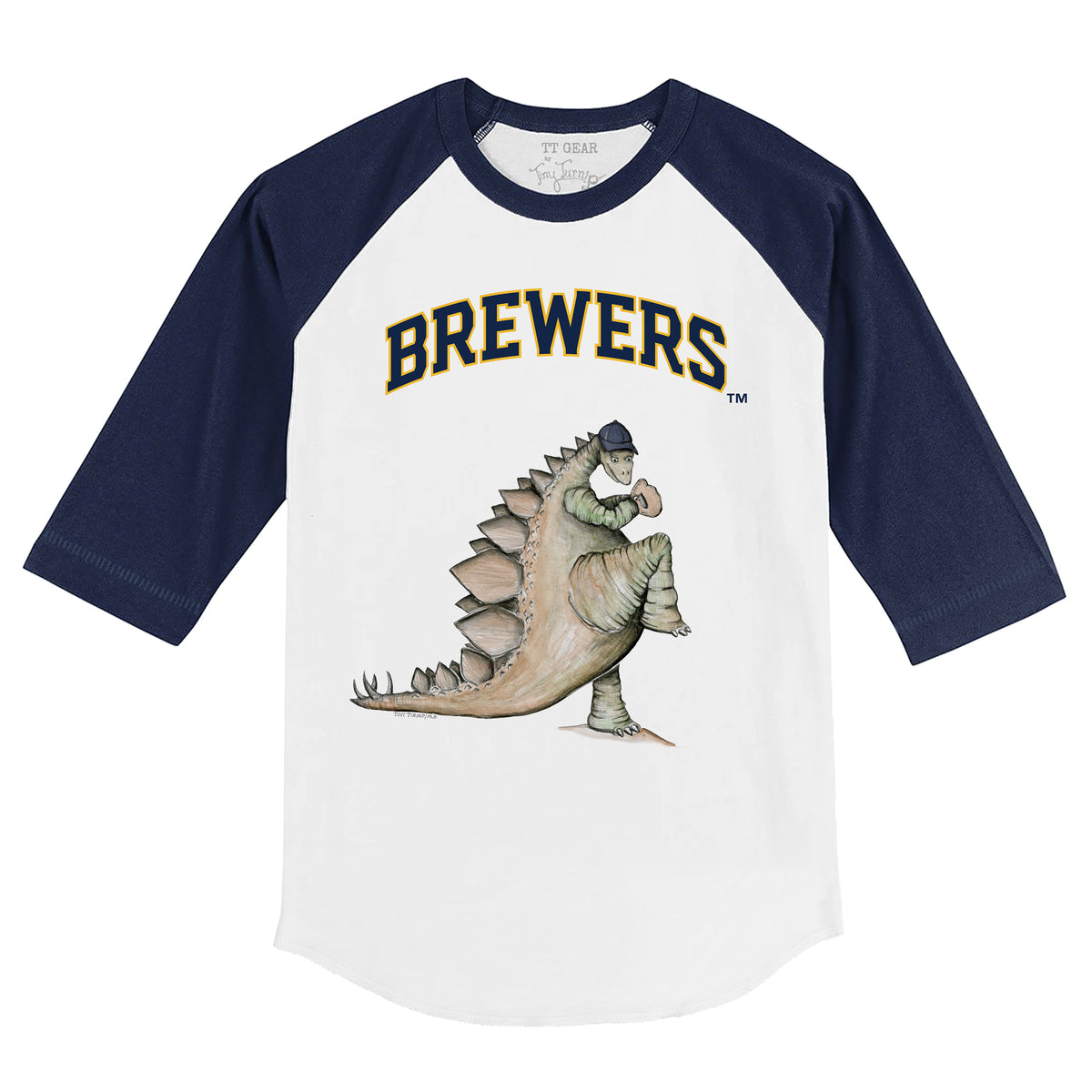 Milwaukee Brewers Stega 3/4 Navy Blue Sleeve Raglan