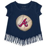 Atlanta Braves Stitched Baseball Fringe Tee