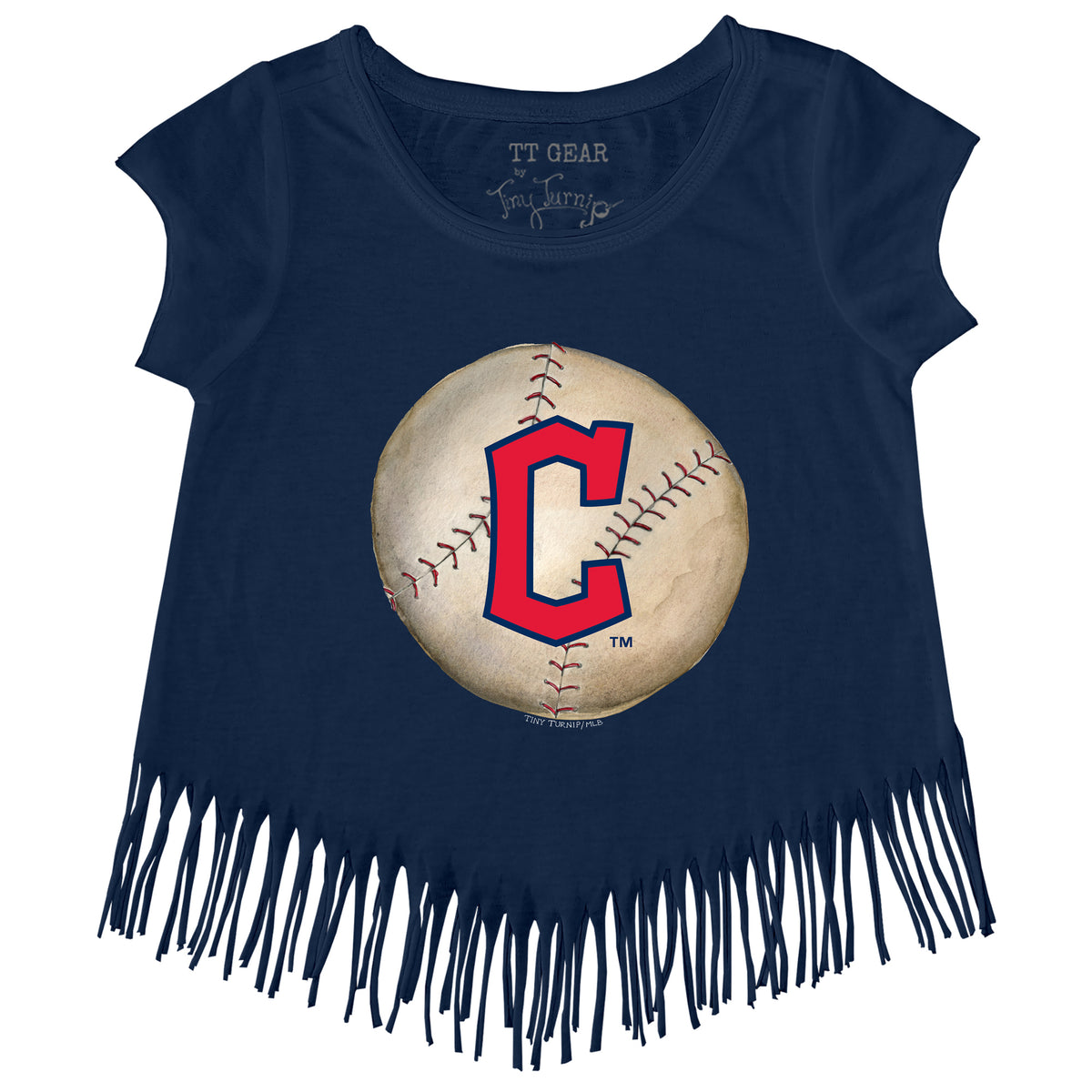 Cleveland Guardians Stitched Baseball Fringe Tee