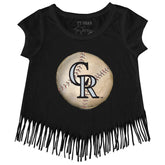 Colorado Rockies Stitched Baseball Fringe Tee