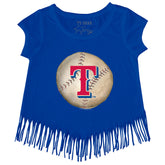 Texas Rangers Stitched Baseball Fringe Tee