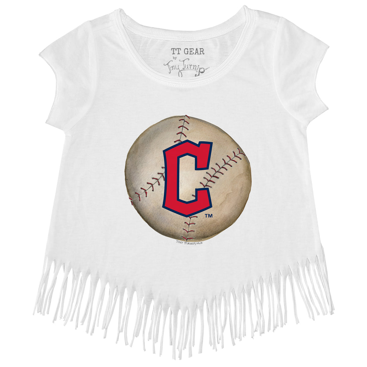 Cleveland Guardians Stitched Baseball Fringe Tee