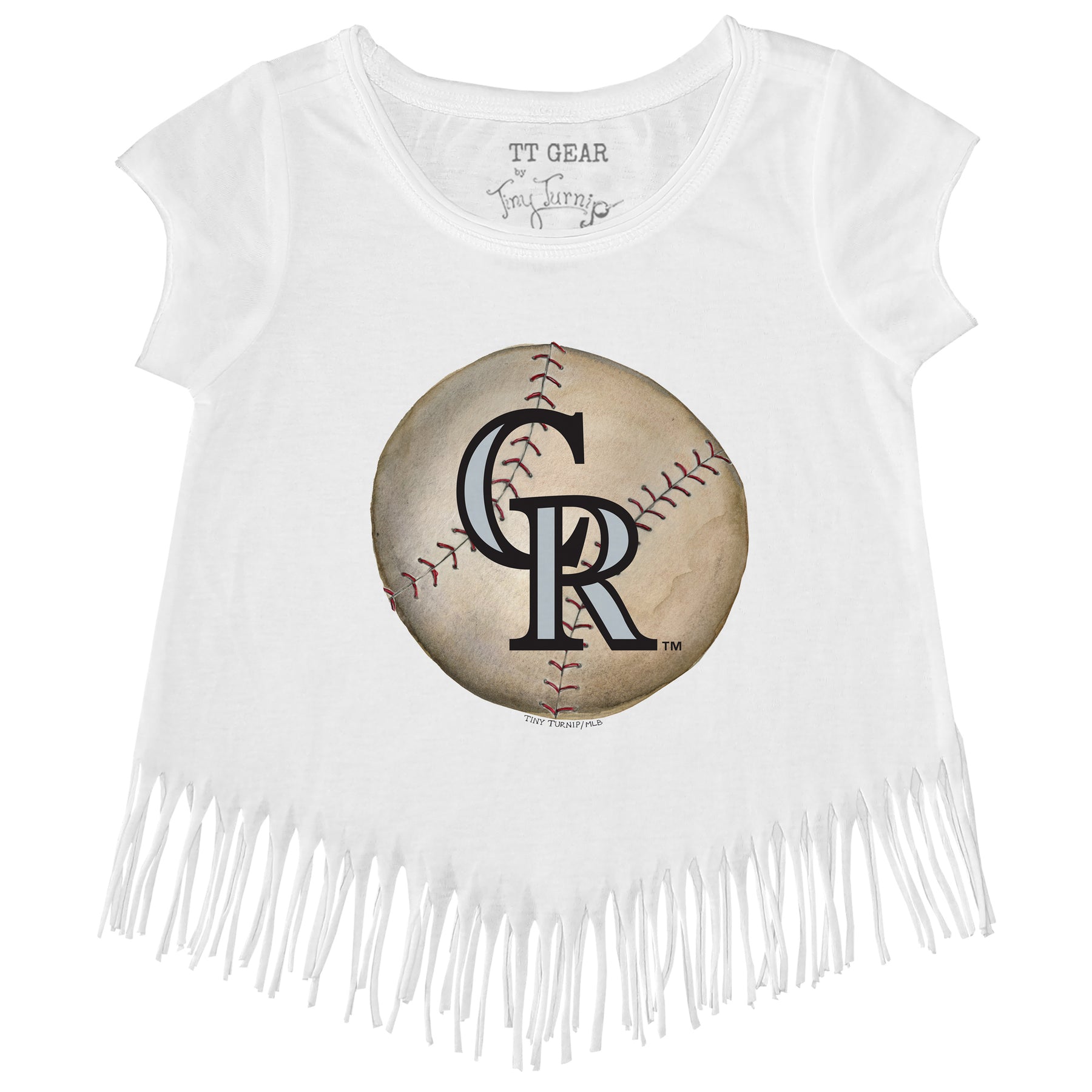 Colorado Rockies Stitched Baseball Fringe Tee